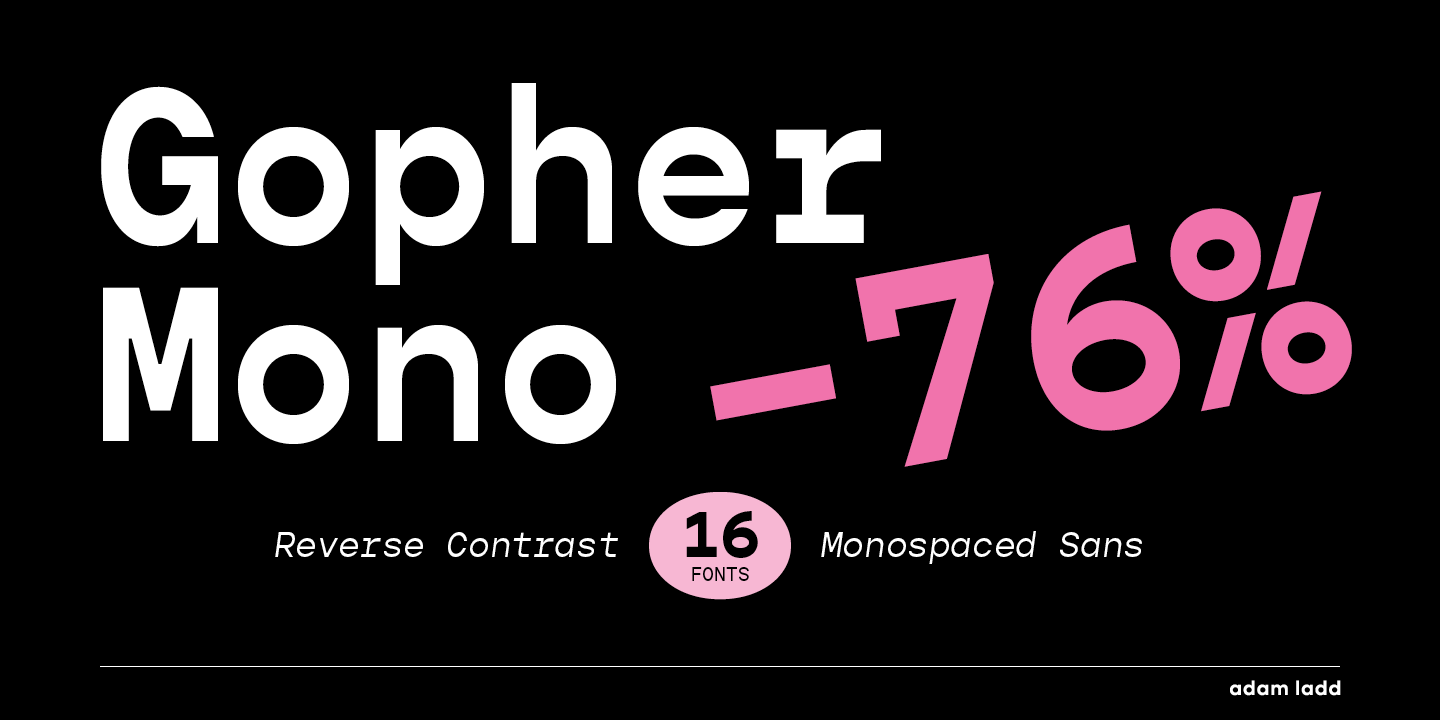 Beispiel einer Gopher Mono Medium-Schriftart